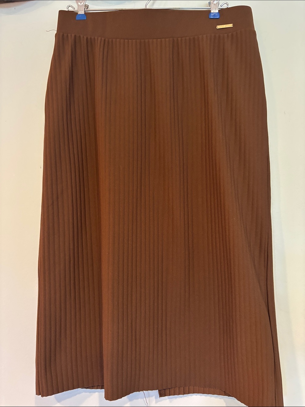 Marc New York Brown Pleated Midi Skirt